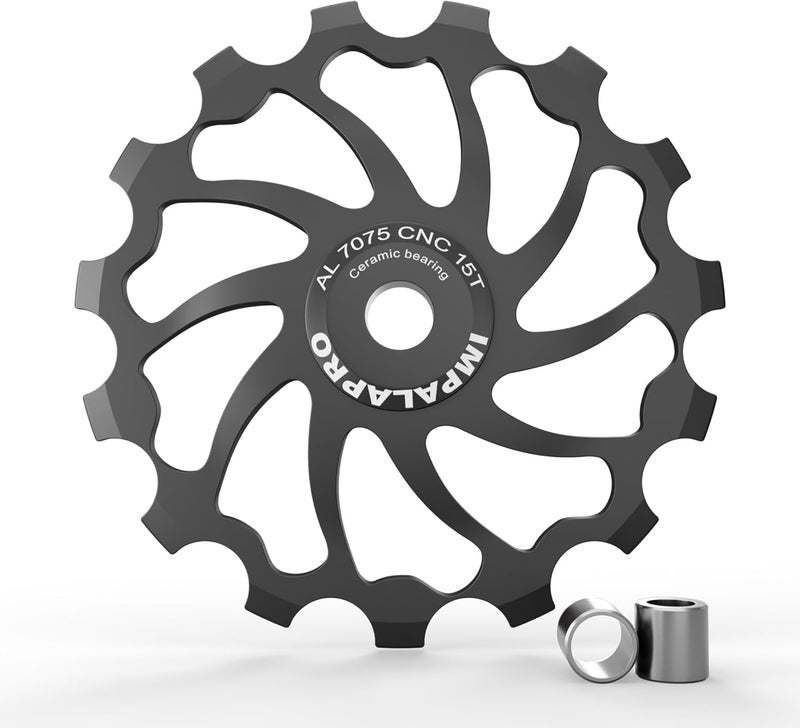 IMPALAPRO Bike Oversized Ceramic Derailleur Pulley Wheel 15T/17T AL7075 Compatible with Shimano Jockey Wheels and Rear derailleur Pulley Sram - Image 1